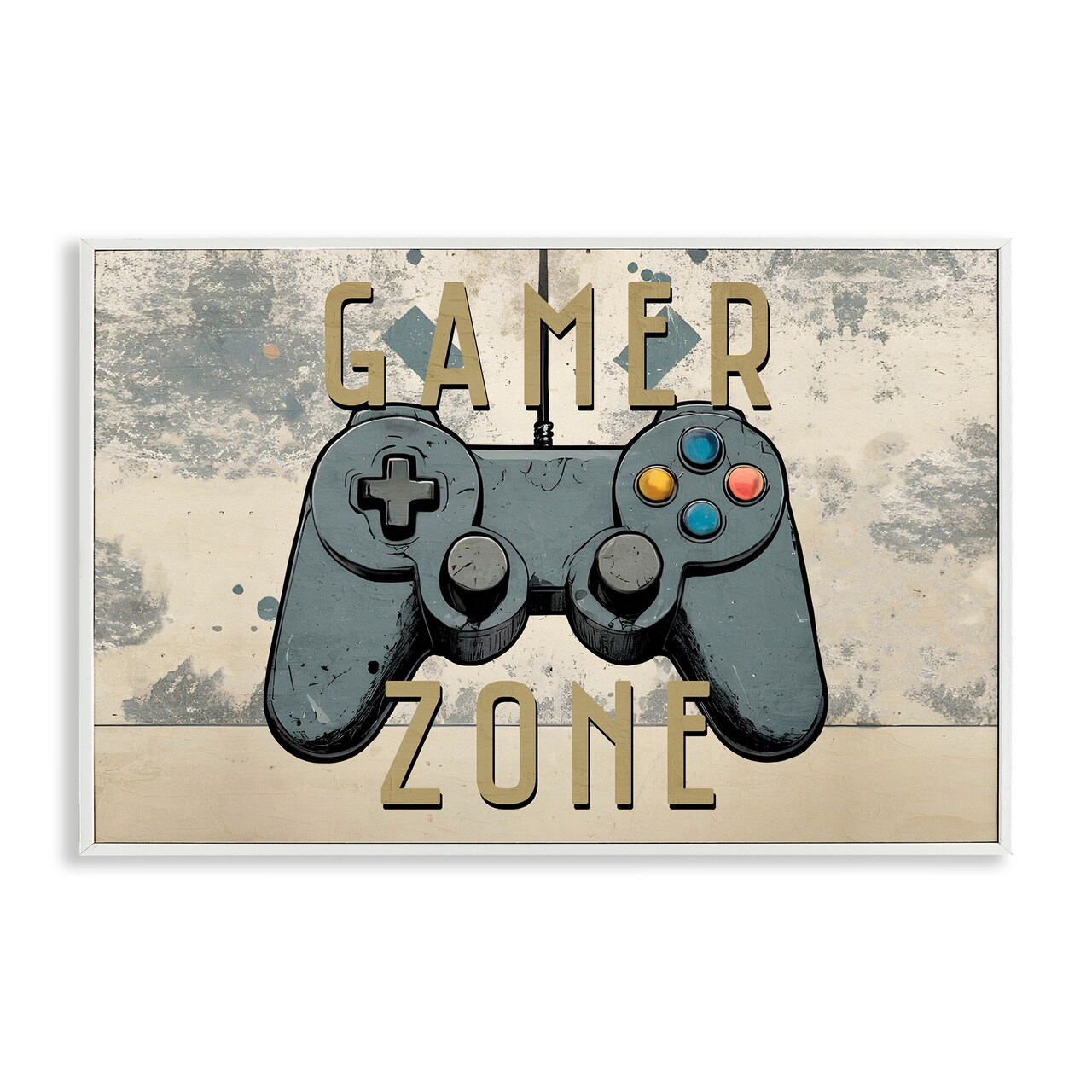 Stupell Industries Gamer Zone with Abstract Background Framed Giclee, design by Kim Allen